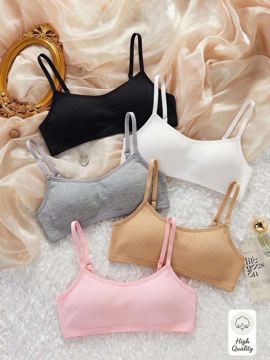 Teen Girl Solid Color Breathable Elastic Daily Casual Underwear Autumn Winter - Multicolor - View 1