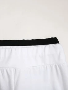SHEIN Tween女孩秋冬針織黑白高腰寬腰帶修身直筒寬腿長褲 百搭簡約舒適休閒 2件組 隨機發送 - 黑與白 - 查看 4