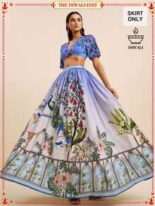 LOTSLUV Women's Spring/Summer Vacation Skirt, Light Grey Ombre, Peacock, Tropical Floral, Architecture Print, Dinner Elegant Vacation - Multicolor - View 1