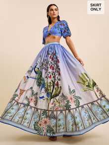 LOTSLUV Women's Spring/Summer Vacation Skirt, Light Grey Ombre, Peacock, Tropical Floral, Architecture Print, Dinner Elegant Vacation - Multicolor - View 8