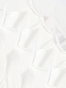SHEIN 5pcs/Set Tween Girl Casual Cute Ballet Solid Color Comfortable Camisole Underwear Winter School Gymnastics All White - White - View 4