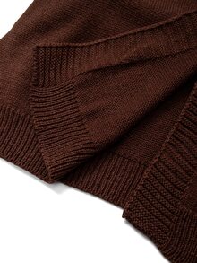GlowEve CURVE Plus Button Detail Cardigan & Knit Skirt Winter - Coffee Brown - View 6