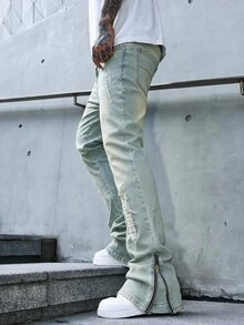 Manfinity EMRG Men's Denim Skinny Horseshoe Jeans - Blue - View 3
