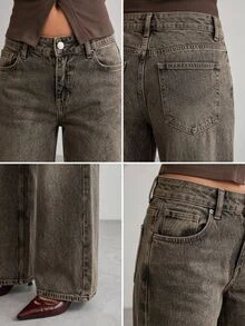 RiviMae Women's Pocketed Wide Leg Loose Casual Versatile Jeans - Medium Wash - View 10