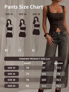 RiviMae Women's Pocketed Wide Leg Loose Casual Versatile Jeans - Medium Wash - View 9