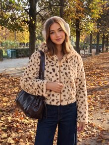 Comfortcana Women's Winter Hooded Faux Fur Coat - Beige - View 2