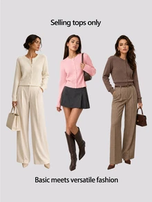 SHEIN BASICS Solid Button Front Cardigan - Baby Pink - View 11