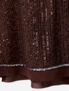Nöista Deep Burgundy Sequined Halter Top, Fitted Sexy, Perfect For Parties,Evening Events,Dates,Glamorous Layer For Fall And Winter. Elegant And Stylish. - Burgundy - View 10