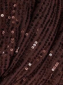 Nöista Deep Burgundy Sequined Halter Top, Fitted Sexy, Perfect For Parties,Evening Events,Dates,Glamorous Layer For Fall And Winter. Elegant And Stylish. - Burgundy - View 11