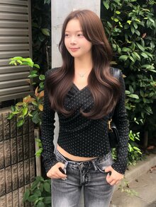 FRIFUL Women's Autumn Polka Dot V-Neck Slim Fit T-Shirt - Black - View 3
