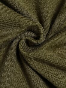 Velvienne Plus Size Women's Colorblock Collared Long Sleeve Fitted Casual Knit Dress - Green - View 10