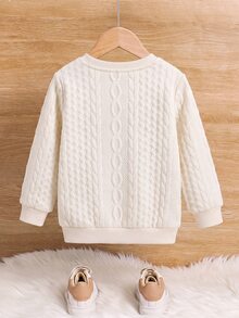 SHEIN 兒童男童修身學院風條紋圓領標準肩寬秋季運動衫 - 彩色 - 查看 2
