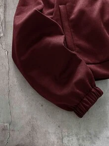 AXEPEAK Men's Solid Color Airplane Buckle Casual Versatile Daily Travel Long Sleeve Jacket - Burgundy - View 4