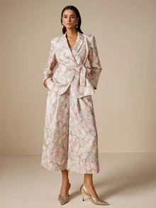 LOTSLUV Celana Panjang Wanita Elegan untuk Perjalanan Musim Gugur, Motif Kupu-kupu Warna Pink Muda, Longgar, Saku, Panjang Hingga Mata Kaki. - MultiWarna - View 7