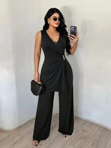 SHEIN SXY Plus Size Jumpsuits - Black - View 5