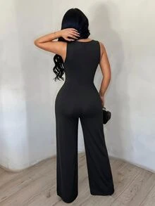 SHEIN SXY Plus Size Jumpsuits - Black - View 2