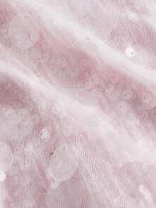 SHEIN ICON Silver Low Rise Sequin Decor Bodycon Mini Skirt - Pink - View 5