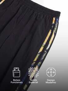 CAJUNI Women's Colorblock Casual Versatile Daily Travel Sports Long Pants - Black - View 5