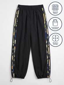 CAJUNI Women's Colorblock Casual Versatile Daily Travel Sports Long Pants - Black - View 4