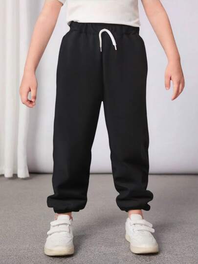 SHEIN Genkimix Kids Young Boys Casual Joggers, Cargo ,  Pants, Suitable For School, Keep Boys Fashionable And Comfortable In Spring, Autumn And Winter Swim Beach