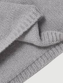 SHEIN MOD Sweater Tanpa Lengan Wanita Berhiaskan Rhinestone, Cocok untuk Pesta Sehari-hari, Warna Abu-abu Muda, Elegan untuk Musim Gugur - Grey - View 7