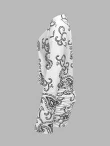 OPHERINE 2026 Retro Paisley Print Mini Dress For Women - White - View 7