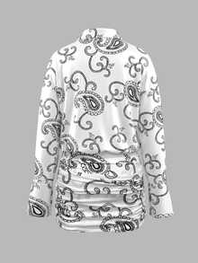 OPHERINE 2026 Retro Paisley Print Mini Dress For Women - White - View 6