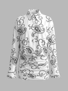 OPHERINE 2026 Retro Paisley Print Mini Dress For Women - White - View 8