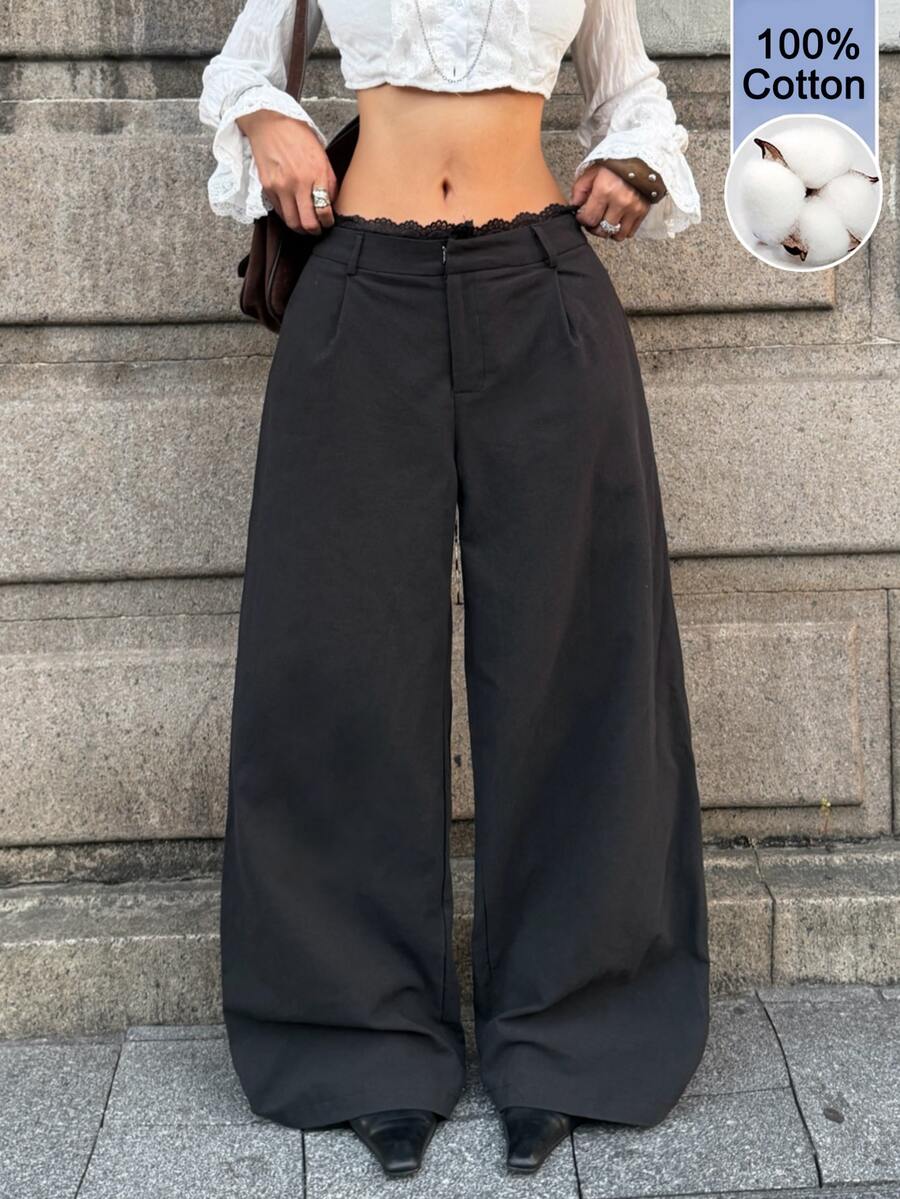 Coolane 黑色編織通勤女款長褲 - 黑色 - 查看 1