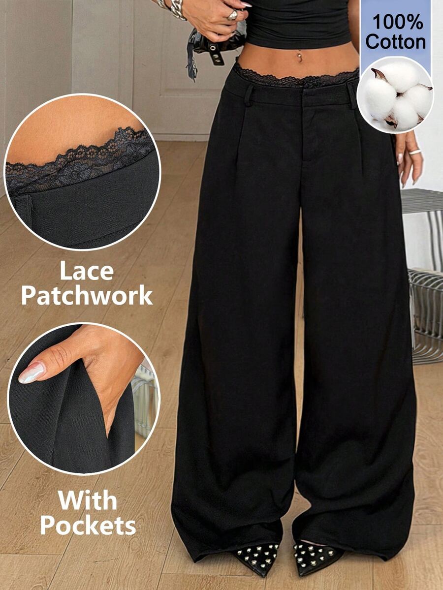 Coolane Black Woven Commuter Women's Long Pants - Black - View 1