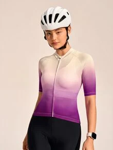 Exploreva Pink Gradient - Women's Short Sleeve Cycling Jersey - Purple - View 8