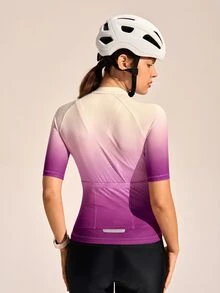 Exploreva Pink Gradient - Women's Short Sleeve Cycling Jersey - Purple - View 6