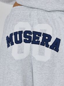 MUSERA Loose Fit Elasticated Waist Wide Leg Coord Jogger   Fall Autumn Winter Coolgirl Back To School Blancs - Grey - View 5
