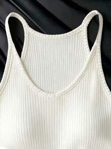 INAWLY Plus Size Casual Baggy Versatile Tank Top For Daily Wear And Office Formal Evening White Summer - White - View 3