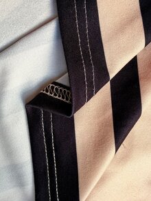 Selamara 拼色條紋 Polo 領長袖洋裝 - 彩色 - 查看 7