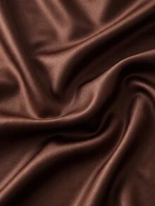 GlowEve CURVE Plus Size Elegant Brown Satin Sleeveless V-Neck Dress, Pearl Beaded Waist A-Line Long Formal Cocktail Dinner Prom Wedding Guest Evening Gown Summer - Brown - View 6
