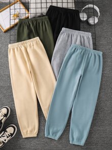 SHEIN Kids 5PCS Tween Boys Sweatpants Winter - Multicolor - View 4