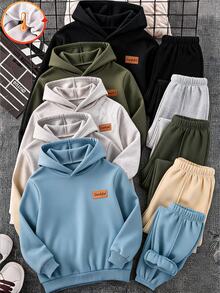 SHEIN Kids 5PCS Tween Boys Sweatpants Winter - Multicolor - View 1
