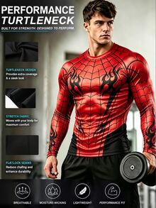 Gym Rark Men's Geometric Print Long Sleeve Casual Fitness Sports T-Shirt, Gym,4-Way Stretch,UV Protection,Cool Feel,Workout Staple,Muscle Fit,Running,Outdoor - Black - View 6