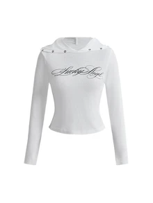 ROMWE Y2K Women T-Shirts - White - View 3