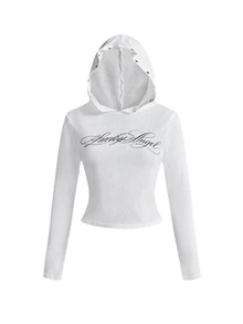 ROMWE Y2K Women T-Shirts - White - View 8
