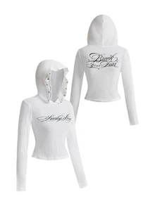 ROMWE Y2K Women T-Shirts - White - View 1