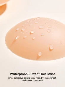 LUVLETTE Plus 可重复使用粘性隐形硅胶乳贴 - 适用于深色或凸起乳头的隐形贴，适合婚纱文胸 - 駝色 - 查看 5