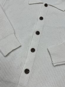 Claim Dot Men's Versatile Comfortable Single-Breasted Long Sleeve Sweater Old Money Formal - Light Grey - View 3