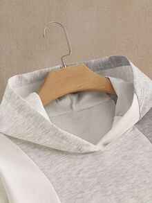HIMLAND Set de 2 piezas Sudadera con capucha casual de hombre con parches de tres colores - Multicolor - Ver 4