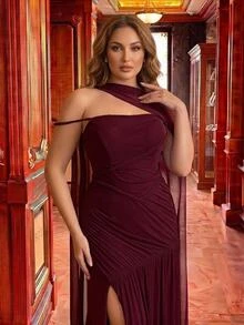Glamrae Women Plus Formal Evening Dresses Wedding Dinner Winter Classy - Yellow - View 6
