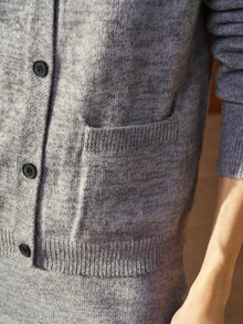 Airaco Women's Solid Color Long Sleeve Knitted Cardigan And Knitted A-Line Skirt Casual 2-Piece Set, Autumn/Winter - Dusty Purple - View 8