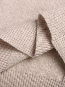 SHEIN 青少年女孩貝殼刺繡蝴蝶結繫帶針織開襟衫，秋冬款 - 杏色 - 查看 9