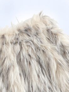 Y2Kool Women's Faux Fur Mini Skirt, Y2K Streetwear, Sexy, Party, Daily Wear, Suitable For Halloween, Back To School, Autumn/Winter Fluffy Skirt Fur Skirt Fur Shorts Matching Idea Casual Fuzzy Skirt Stylish Collection New Year Cotton - White - View 2