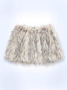 Y2Kool Women's Faux Fur Mini Skirt, Y2K Streetwear, Sexy, Party, Daily Wear, Suitable For Halloween, Back To School, Autumn/Winter Fluffy Skirt Fur Skirt Fur Shorts Matching Idea Casual Fuzzy Skirt Stylish Collection New Year Cotton - White - View 1